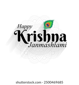 Vector illustration of Happy Krishna Janmashtami social media feed template