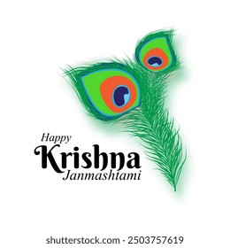 Vector illustration of Happy Krishna Janmashtami social media feed template