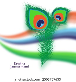 Vector illustration of Happy Krishna Janmashtami social media feed template