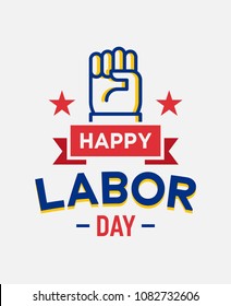 Vector Illustration of happy labor day vintage banner template.