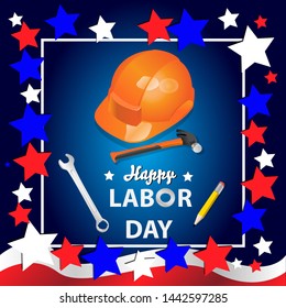 Vector illustration of Happy Labor day USA. Happy Labor Day banner. Design template. 