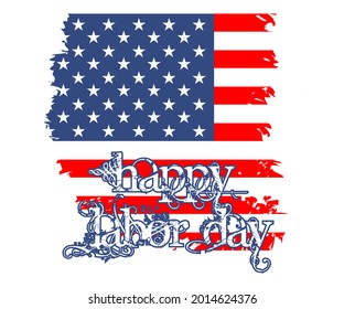 Vector illustration of Happy Labor Day greeting card in the United States.