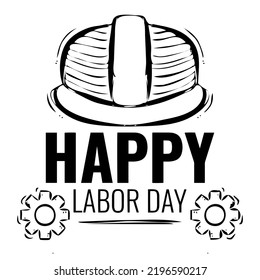 Vector Illustration Happy Labor Day Gears Stock Vector (Royalty Free ...
