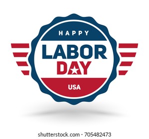Vector Illustration Of Happy Labor Day USA.