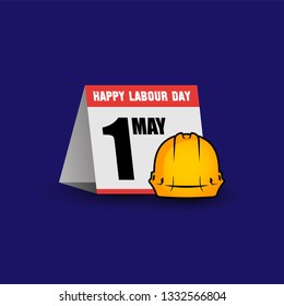vector illustration happy labour day celebration, 1 may calendar, workers may day.