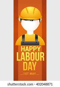 Vector illustration of happy Labour Day with a city engineer .