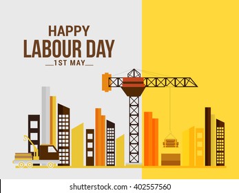 Vector Illustration Of Happy Labour Day Background.