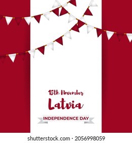 Vector illustration of happy Latvia independence day