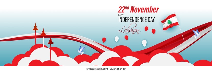 Vector illustration of happy Lebnon independence day