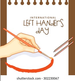 Vector illustration Happy Left-handers Day Background