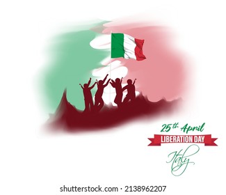 Vector illustration for happy Liberation day Italy