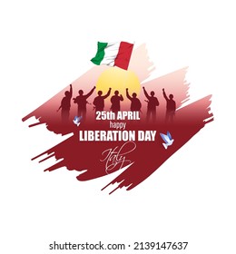 Vector illustration for happy Liberation day Italy