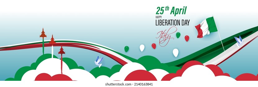 Vector illustration for happy Liberation day Italy