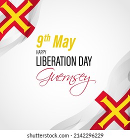 Vector Illustration For Happy Liberation Day Guernsey.