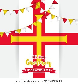 Vector Illustration For Happy Liberation Day Guernsey.