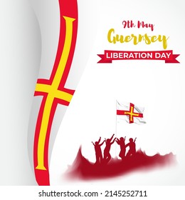 Vector Illustration For Happy Liberation Day Guernsey.