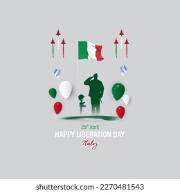 Vector illustration for happy Liberation day Italy