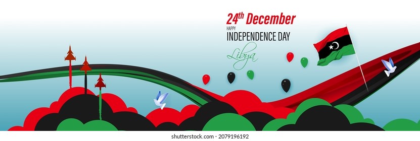 Vector illustration of happy Libya independence day