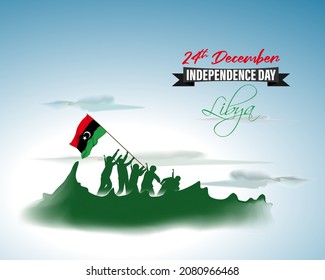 Vector illustration of happy Libya independence day