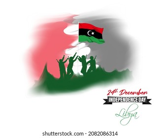 Vector illustration of happy Libya independence day