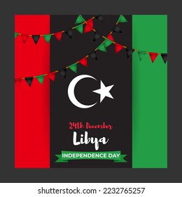 Vector illustration of happy Libya independence day