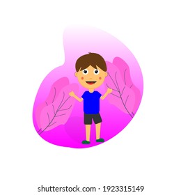 ilustración vectorial de niño feliz plano
