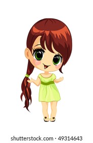 Vector illustration of a happy little girl