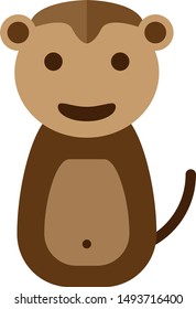 Vector illustration of happy little monkey