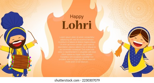 Vector illustration of Happy Lohri