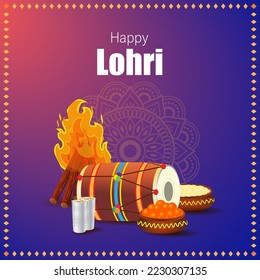Vector illustration of Happy Lohri