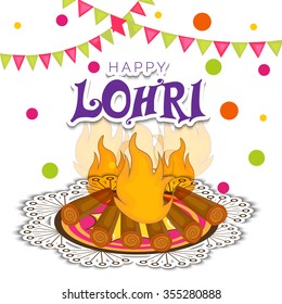 Vector illustration of Happy Lohri Background.