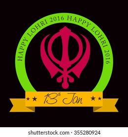 Vector illustration of Happy Lohri Background.