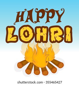 Vector illustration of Happy Lohri Background.