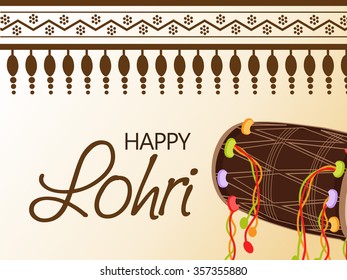 Vector illustration of Happy Lohri Background.