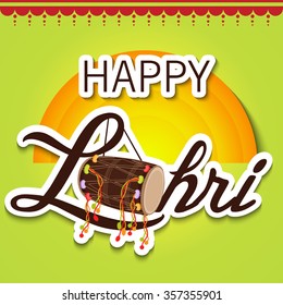 Vector illustration of Happy Lohri Background.