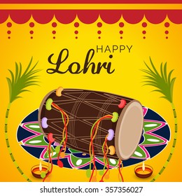 Vector illustration of Happy Lohri Background.