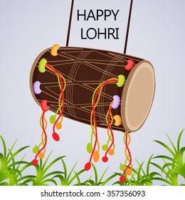 Vector illustration of Happy Lohri Background.