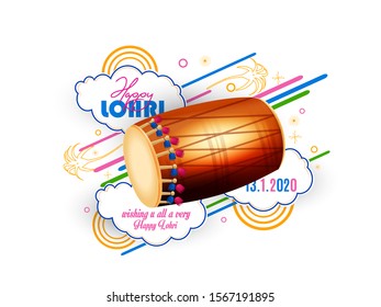 vector illustration of Happy Lohri,  festival of Punjab India