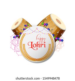 Vector illustration of Happy Lohri holiday background for Punjabi festival.