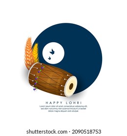 Vector illustration of Happy Lohri holiday background for Punjabi festival.