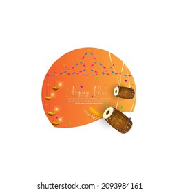 Vector illustration of Happy Lohri holiday background for Punjabi festival.
