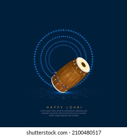 Vector illustration of Happy Lohri holiday background for Punjabi festival.