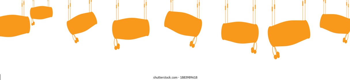 Vector Illustration for Happy Lohri. Indian traditional drum or dholak or dhol and dancing couple