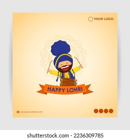 Vector illustration of Happy Lohri Indian festival wishes background