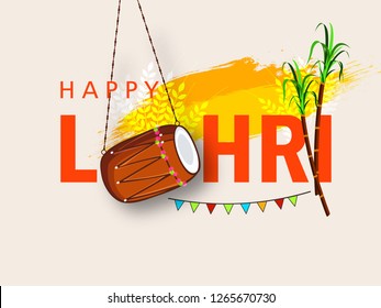 Vektorgrafik von Happy Lohri/Lohdi Feiertag für Punjabi Festival , Party mit Festivalhintergrund, Dekoration und Elementen