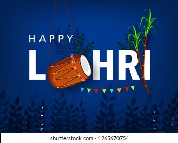 Vector illustration of Happy Lohri/Lohdi holiday background for Punjabi festival ,party with festival background ,decoration and elements