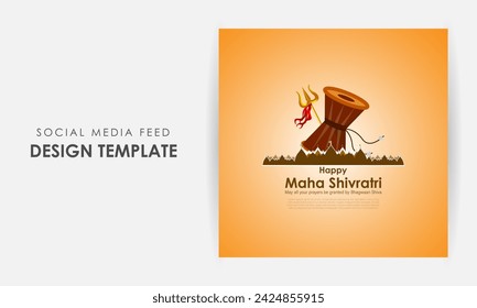 Vector illustration of Happy Maha Shivratri social media feed template