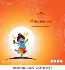 Vector illustration of Happy Maha Shivratri social media feed template