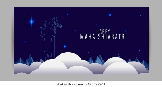 Vector illustration of Happy Maha Shivratri social media feed template