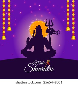 Vector illustration of Happy Maha Shivratri social media template